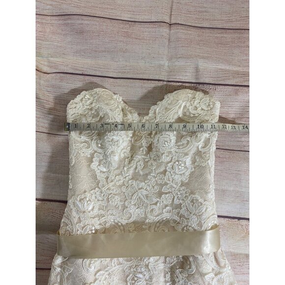 Essence Of Australia Women's Strapless Fit And Flare Wedding Gown - Small - Picture 10 of 15